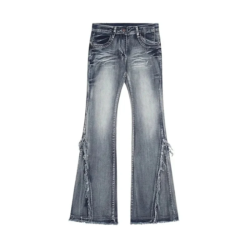 Raw Edge Oversized Low Rise Bell Bottoms - Image 4