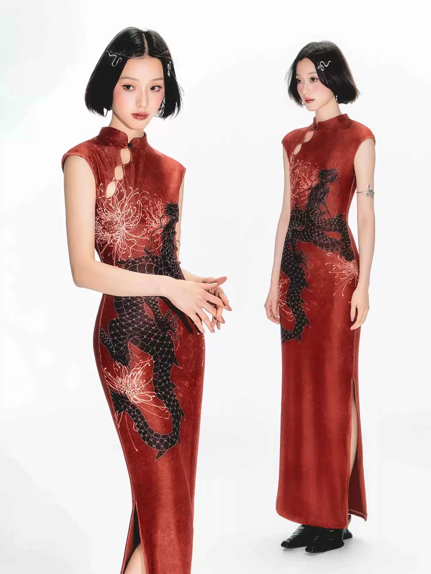 Red Dragon Cheongsam Dress - Image 3