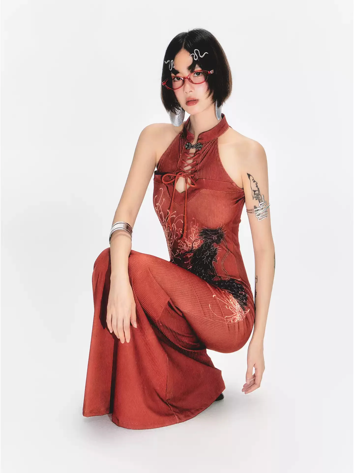 Red Dragon Cheongsam Dress - Image 4