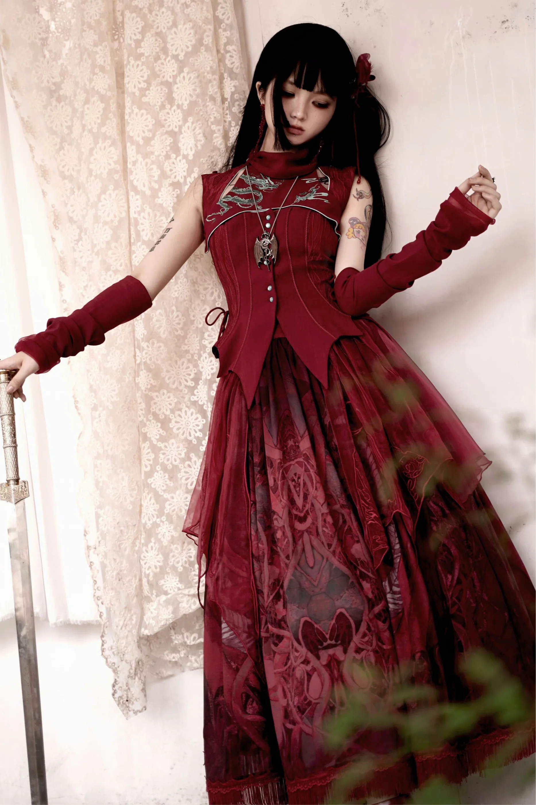 Mode Dragon Lolita Top + Skirt - Image 8