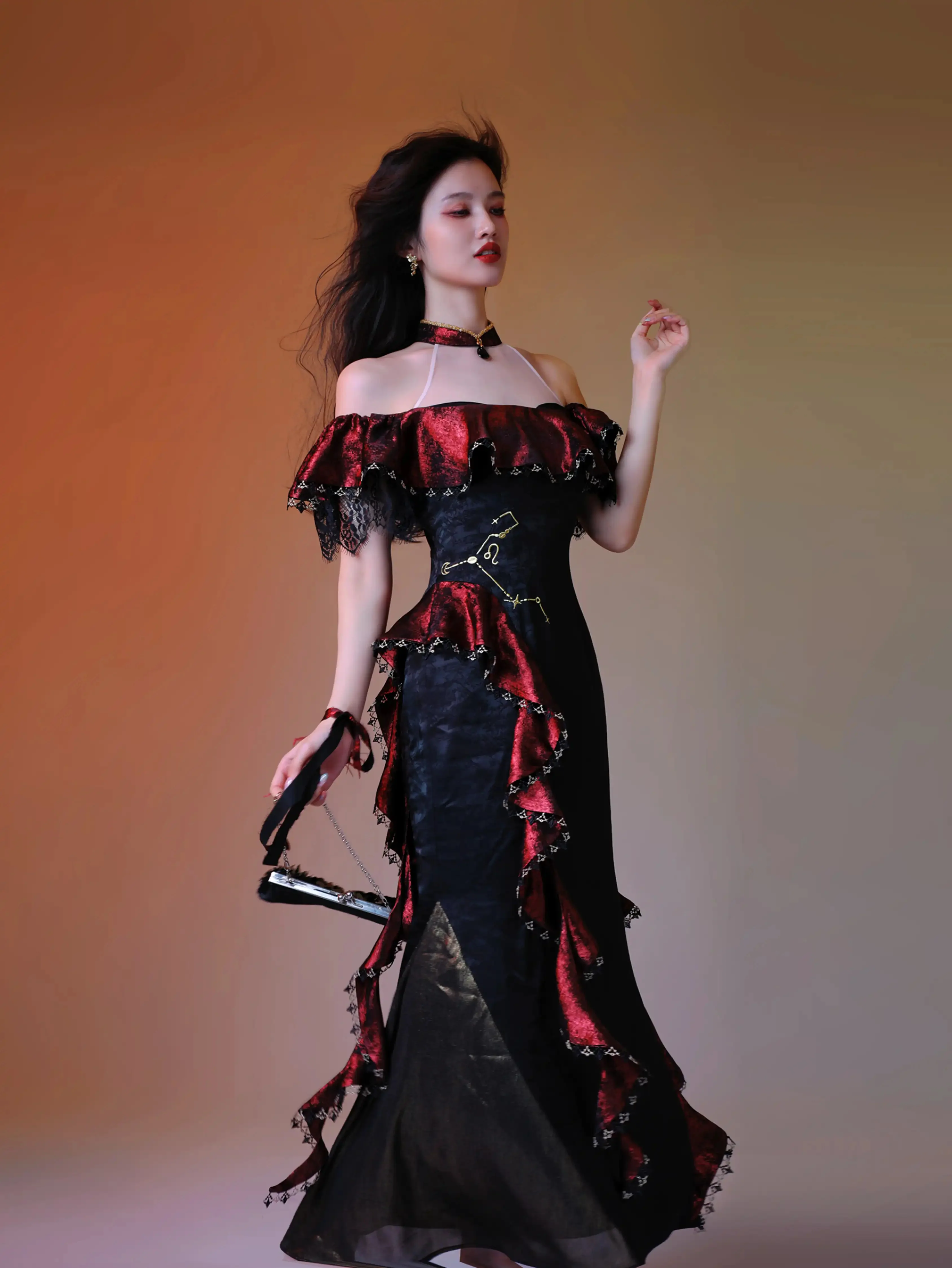 Red Flame Cheongsam Dress - Image 2