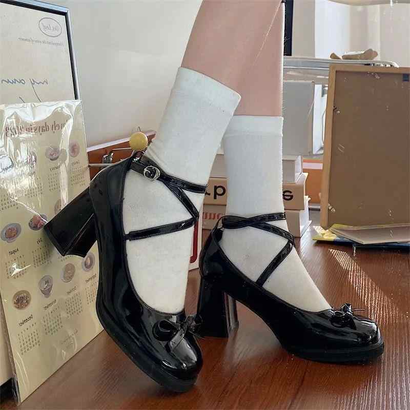 Red Mary Jane Dark Coquette High Heels - Image 3