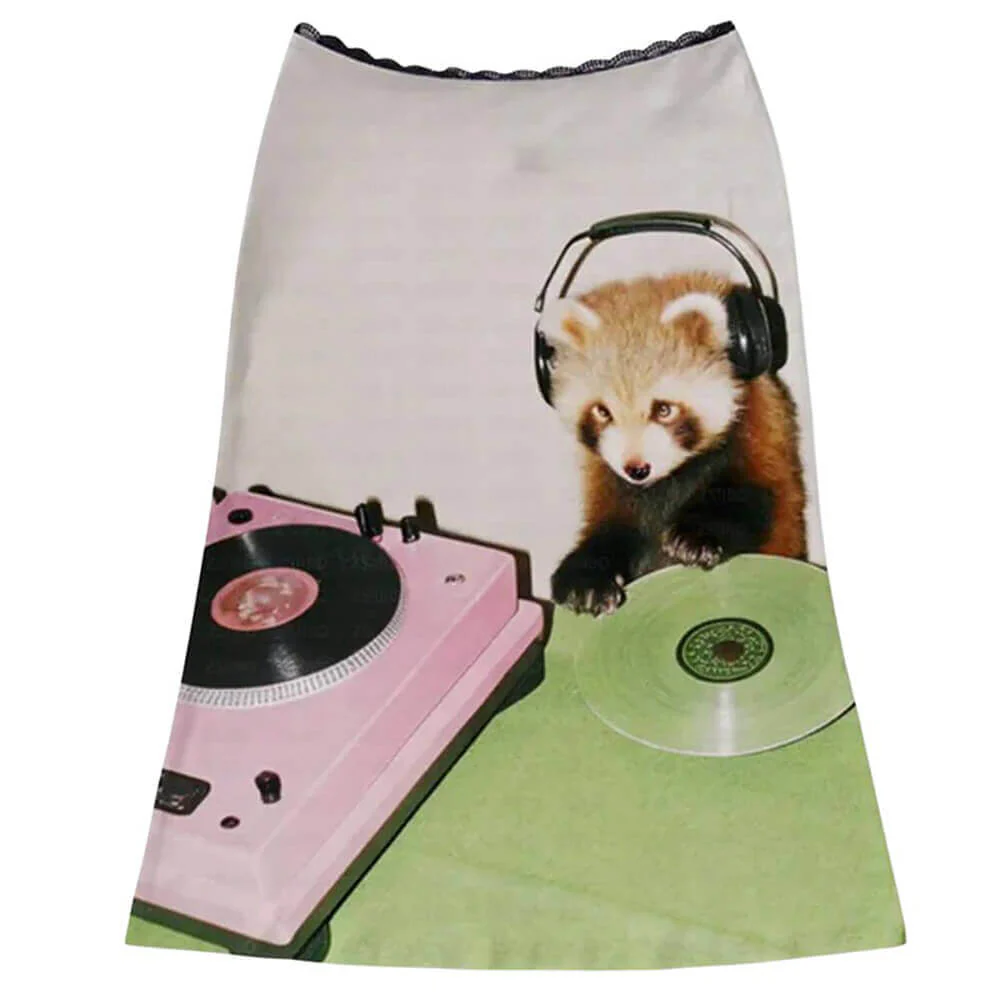 Red Panda DJ Print Midi Skirt - Image 2