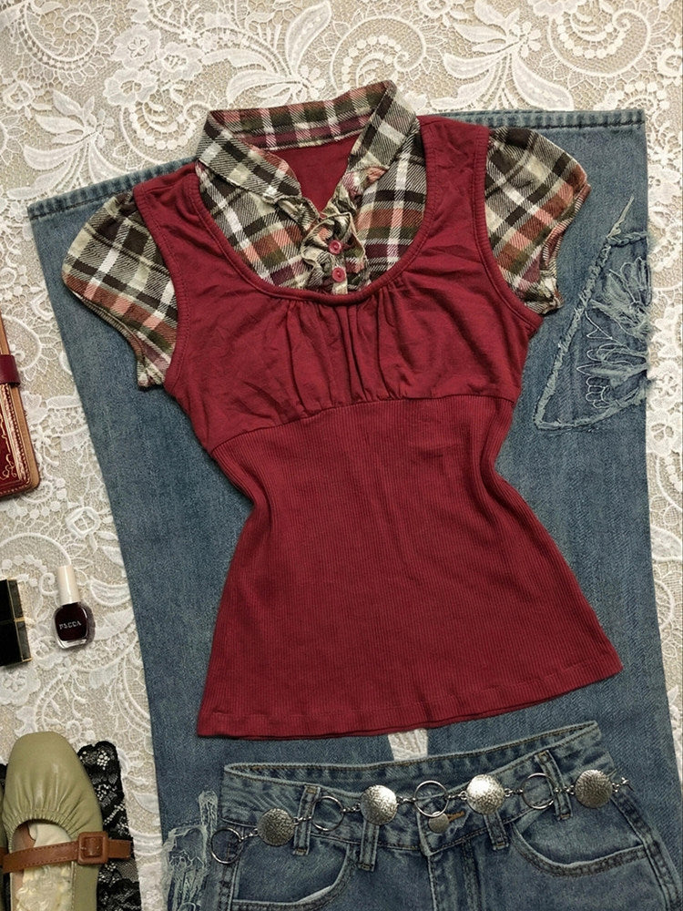 red plaid shirt - Image 5