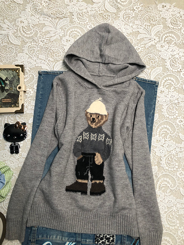 retro bear embroidered sweater - Image 2