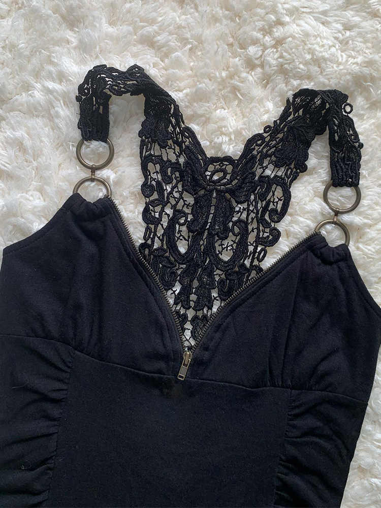Retro Black Lace Camisole - Image 2