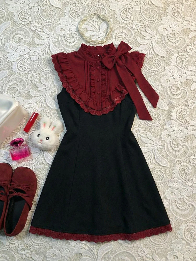 retro black&red sleeveless dress