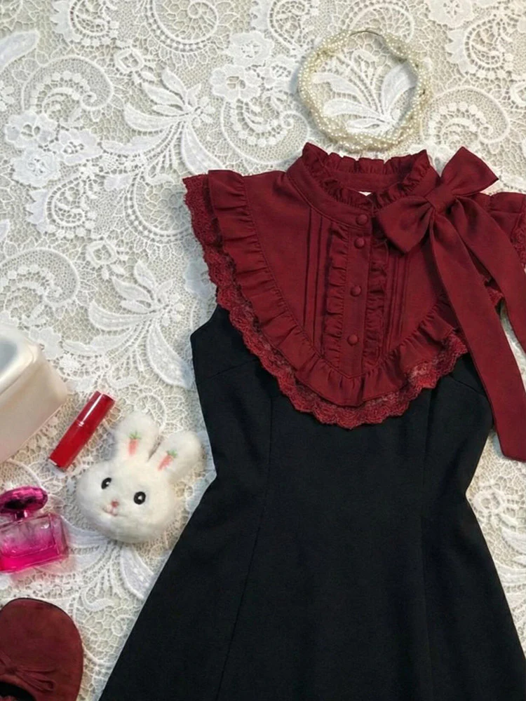 retro black&red sleeveless dress - Image 2
