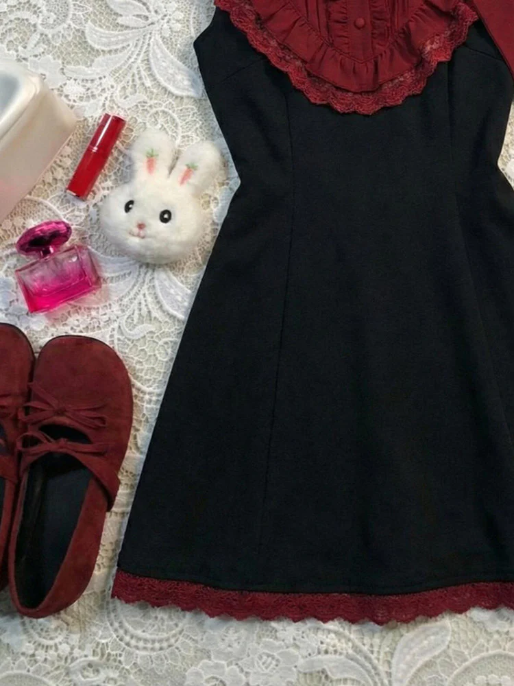 retro black&red sleeveless dress - Image 3