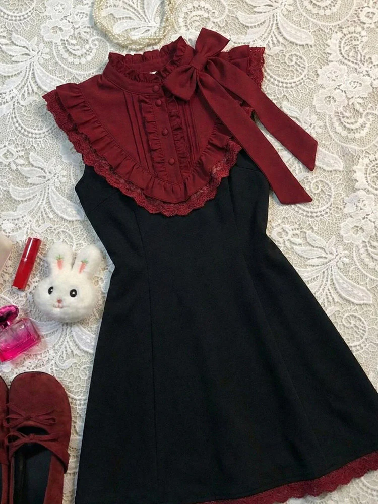 retro black&red sleeveless dress - Image 4