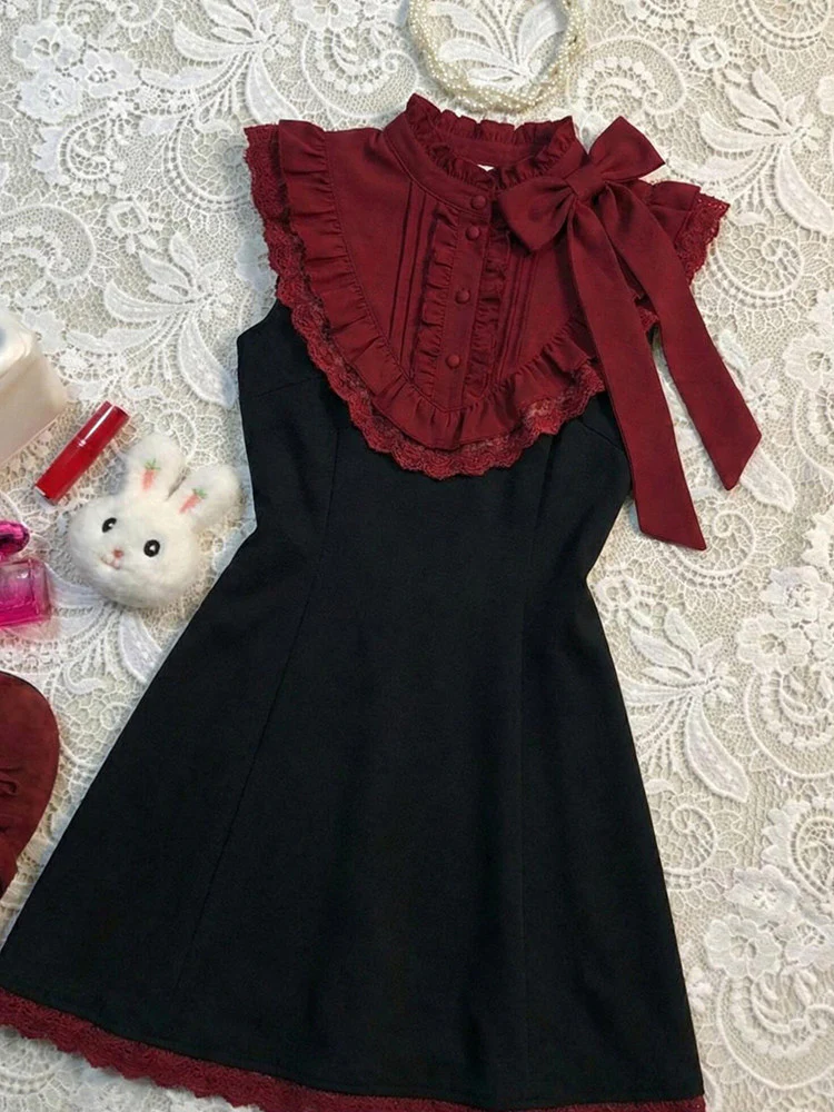 retro black&red sleeveless dress - Image 5