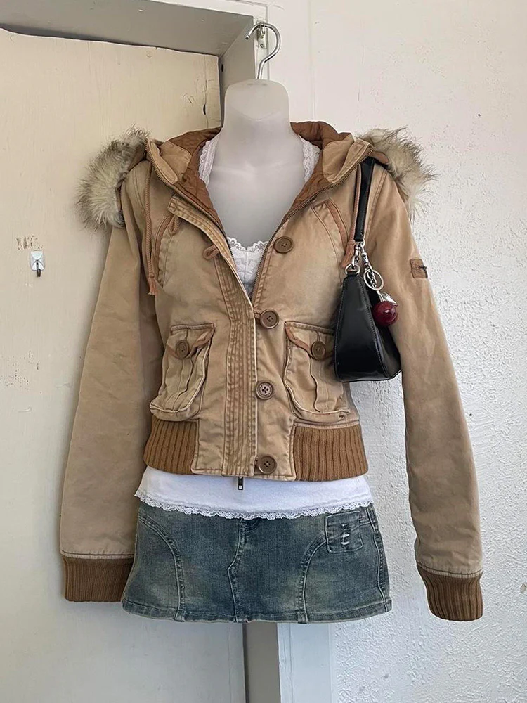retro brown design jacket - Image 2