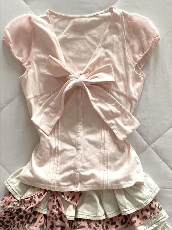 retro coquette bow shirt - Image 2