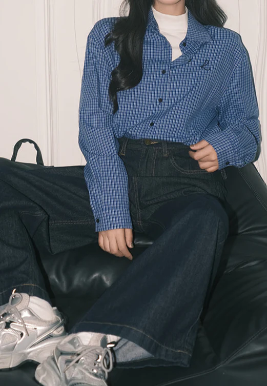 Retro Dark Blue Baggy Jeans - Image 3