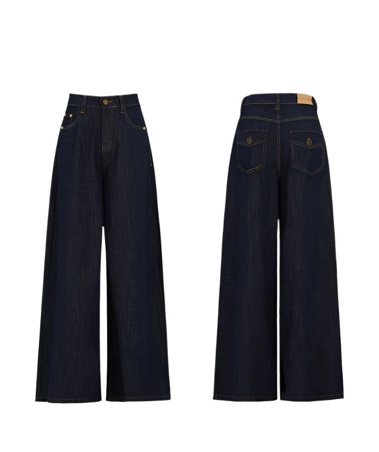 Retro Dark Blue Baggy Jeans - Image 6