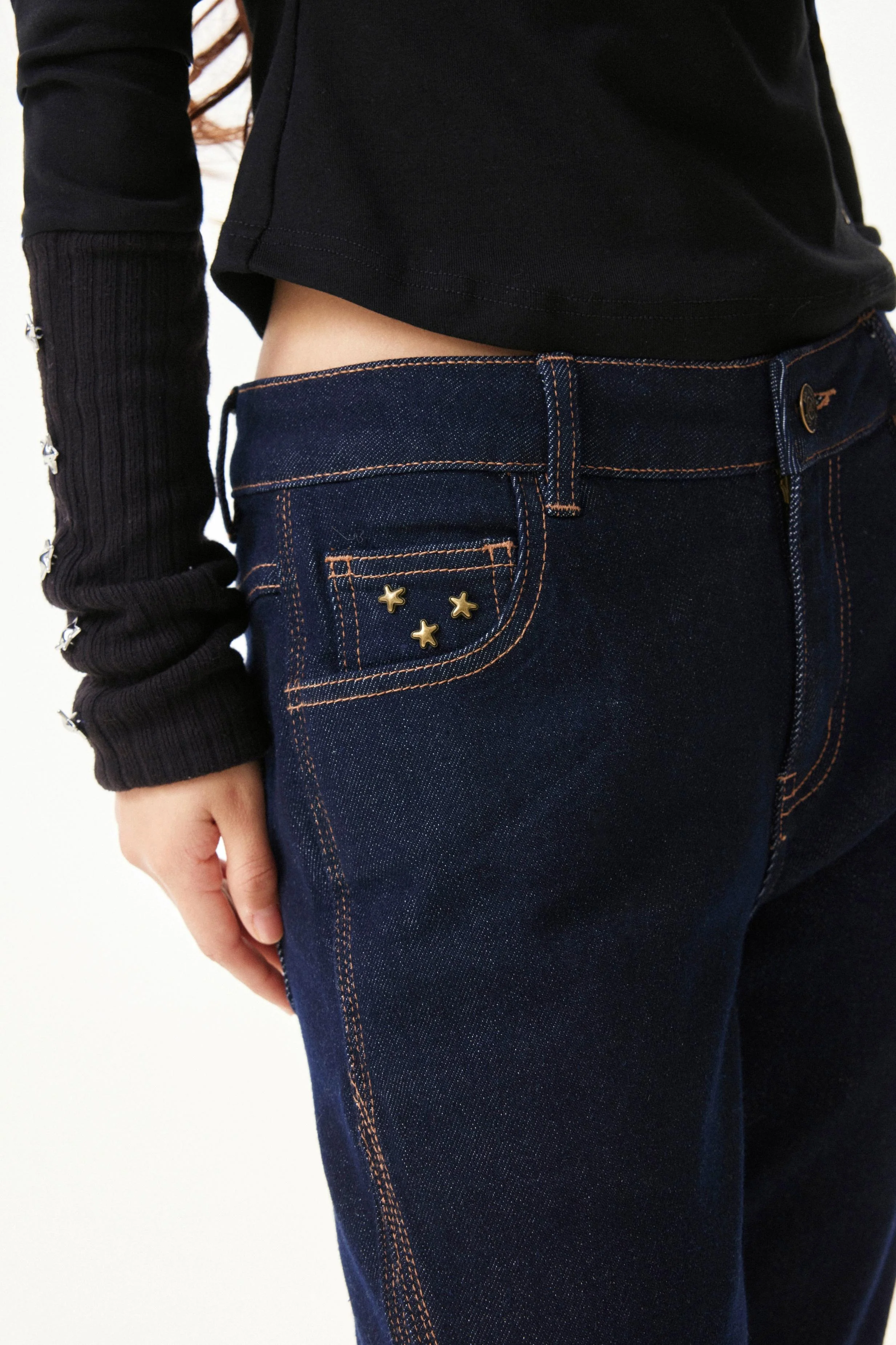 Retro Low Rise Denim Flare Pants - Image 17