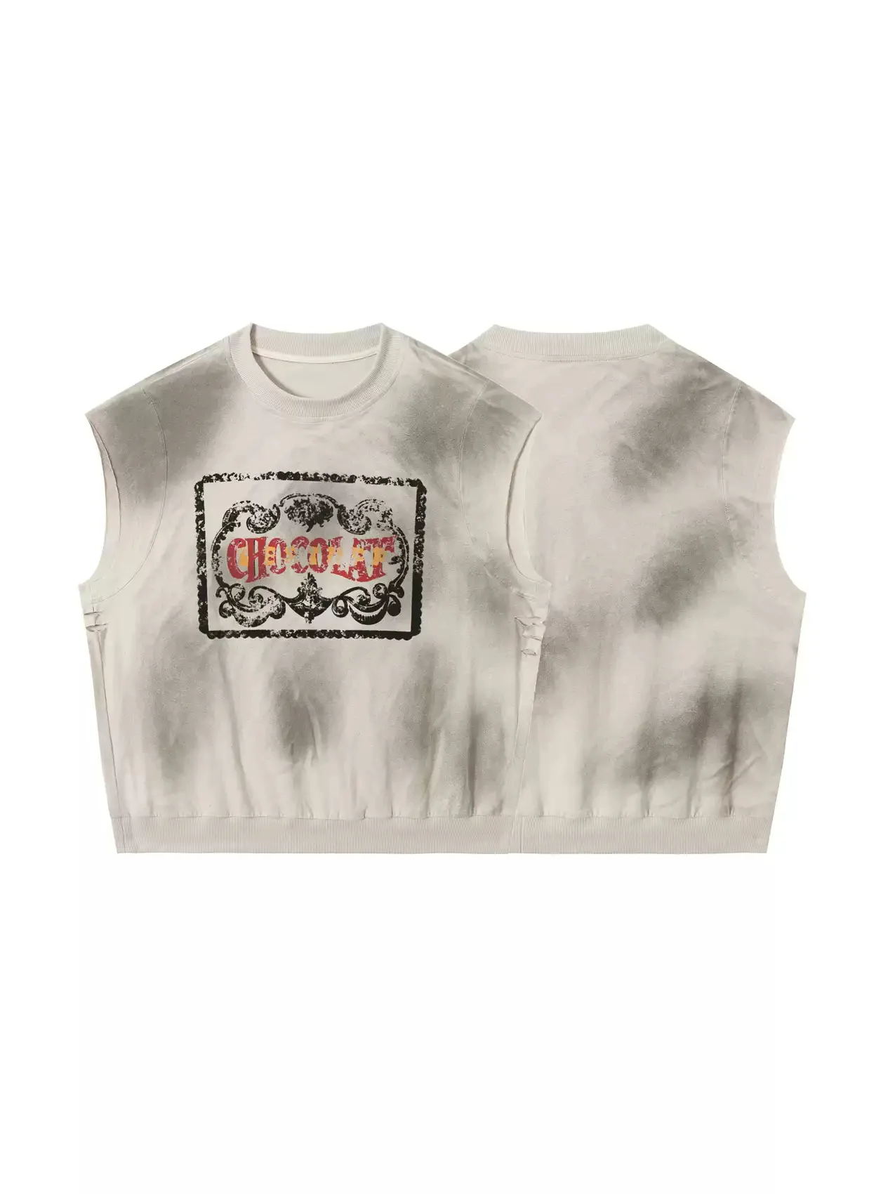 retro distressed spray silhouette sleeveless T-shirt - Image 5