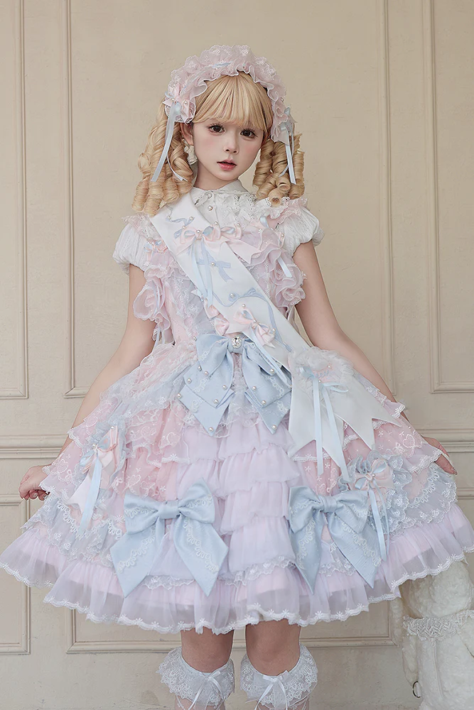 [Pre-order] Pink Blue Romantic Lace Lolita Princess Dress + Shirt + Set 1/2/3 - Image 2