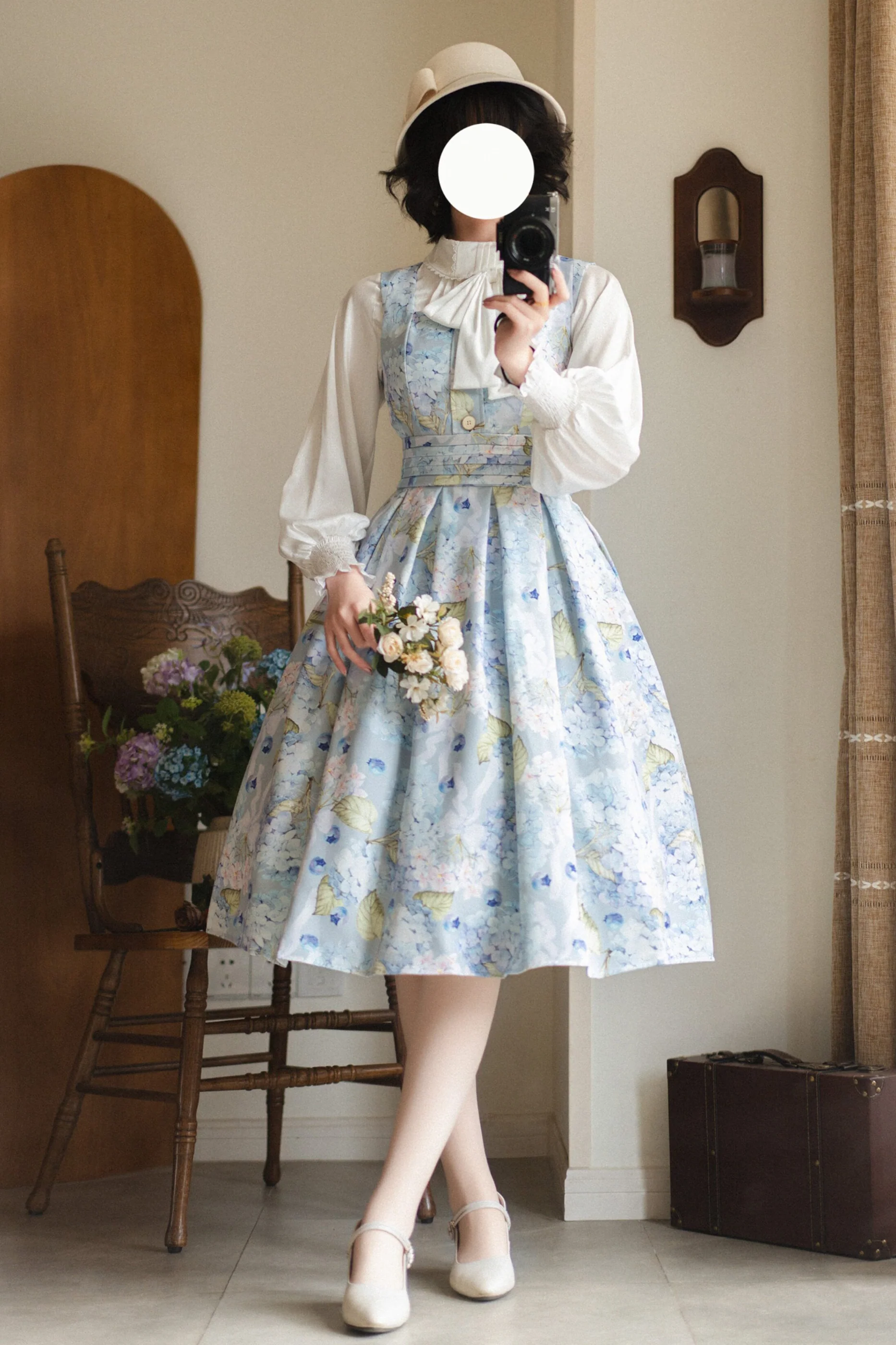 Floral Retro Sleeveless Dress + Shirt - Image 13