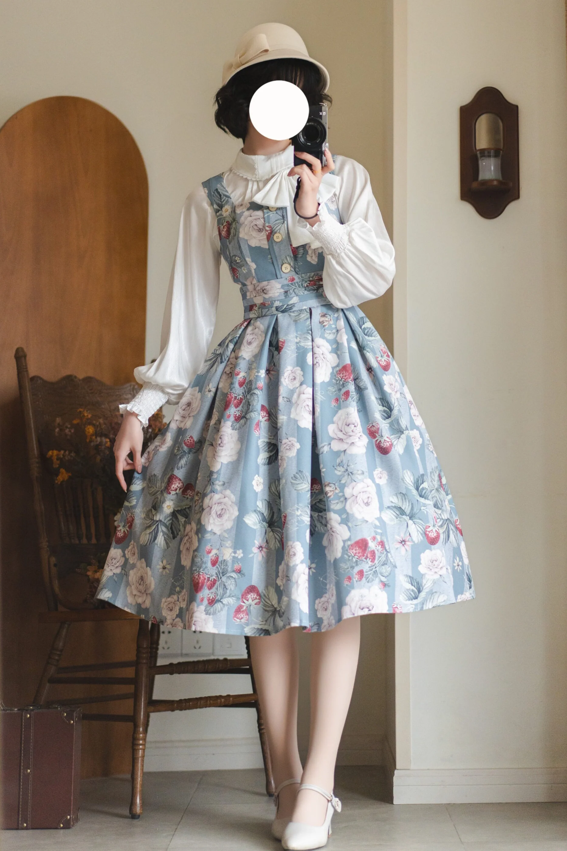 Floral Retro Sleeveless Dress + Shirt - Image 15