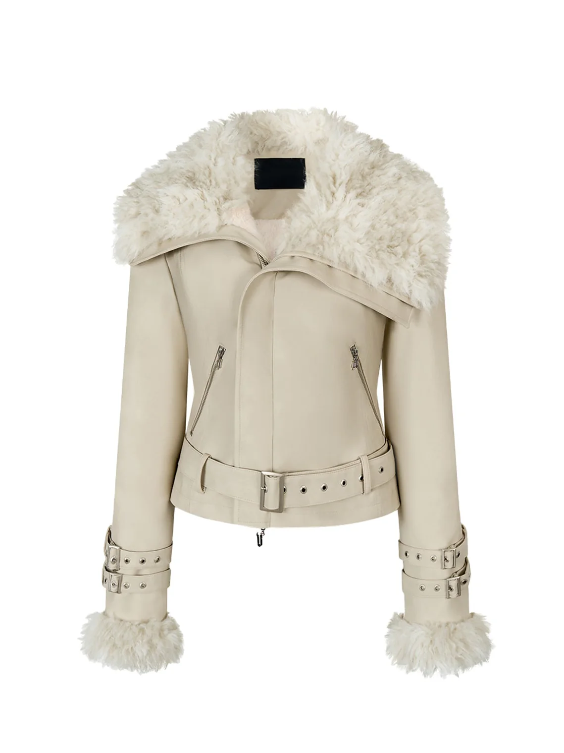 retro fur collar lapel one-piece short coat - Image 2
