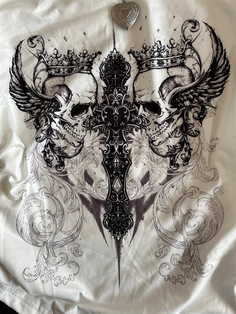retro goth two-piece white shirt - Image 4