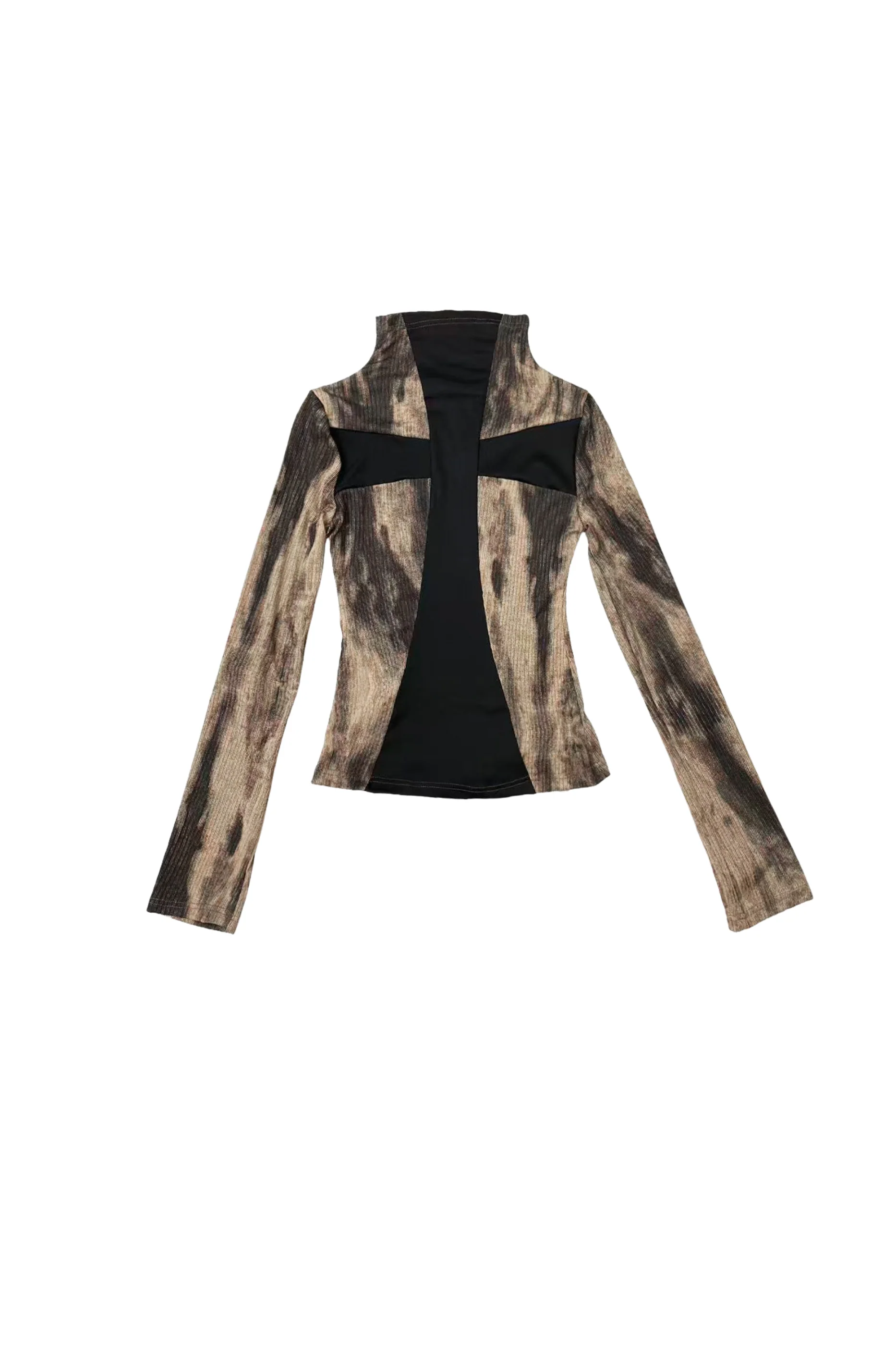 American Vintage Dark Gothic Cross High Neck Top - Image 8