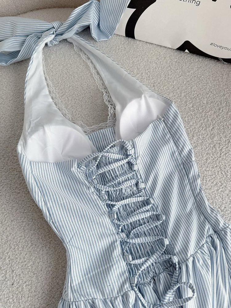 retro halter-neck corset maxi dress - Image 4