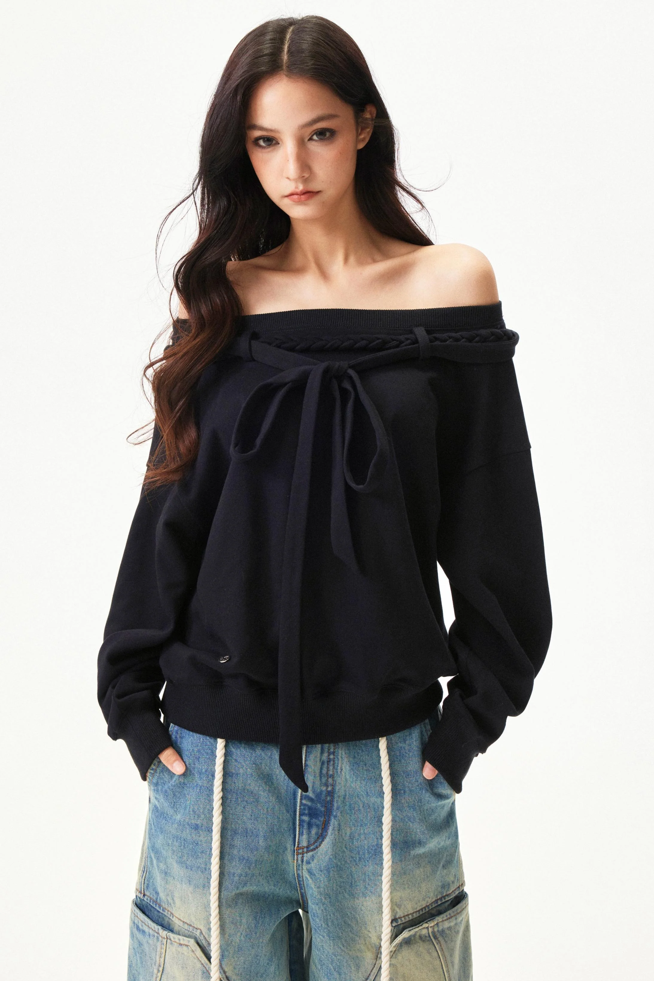Retro Hand Knit One Shoulder Top