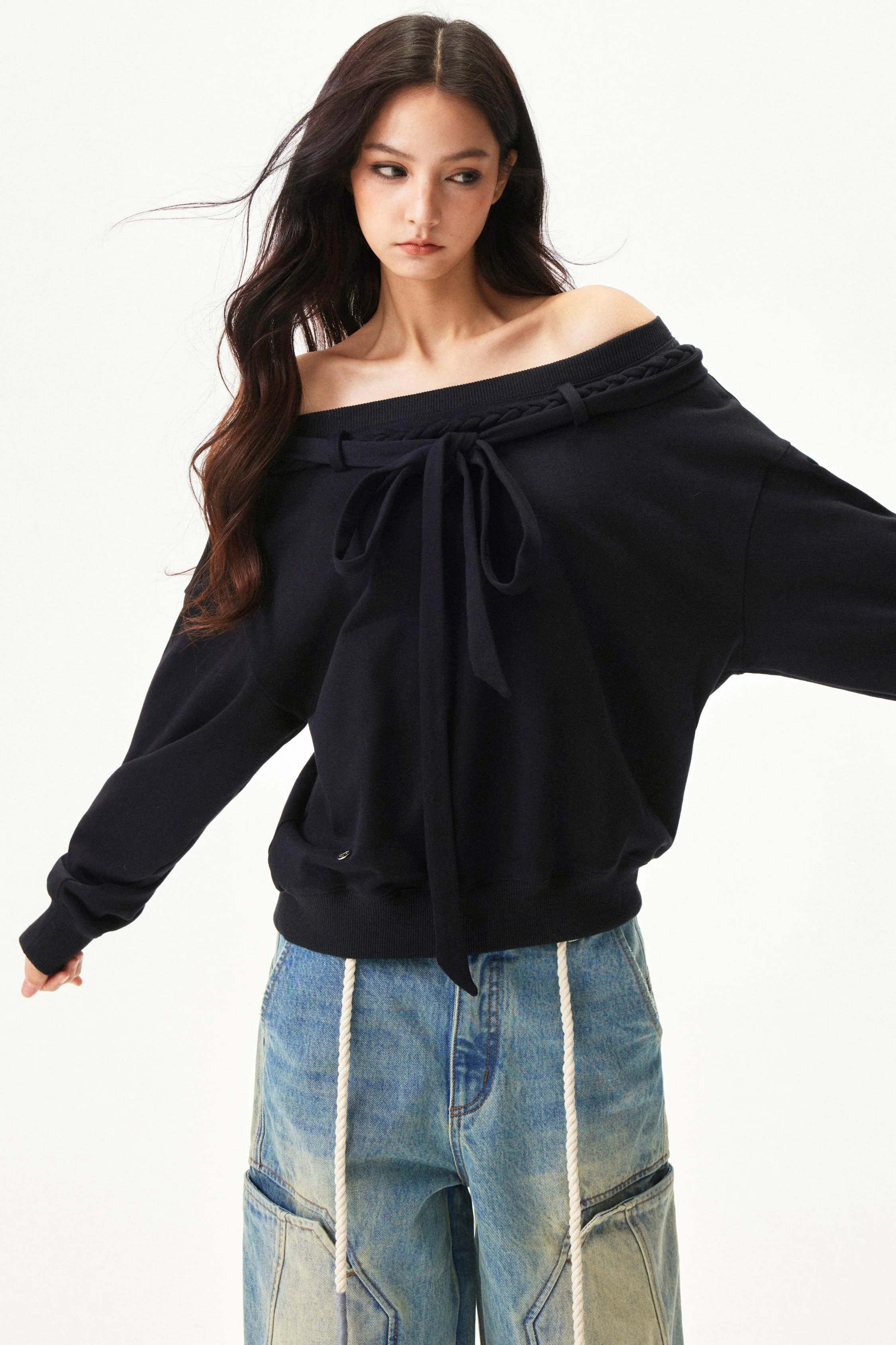 Retro Hand Knit One Shoulder Top - Image 2