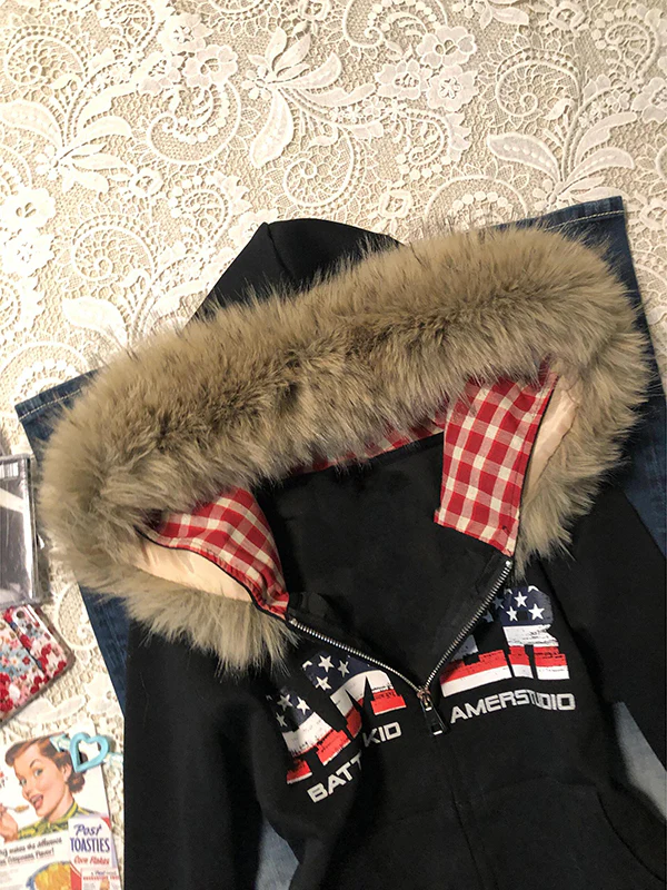 retro hooded fur collar niche jacket - Image 2