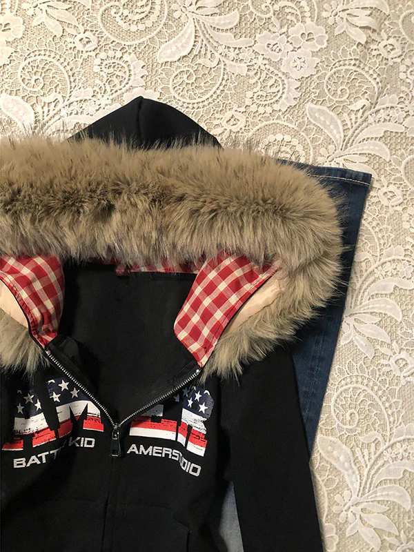 retro hooded fur collar niche jacket - Image 3