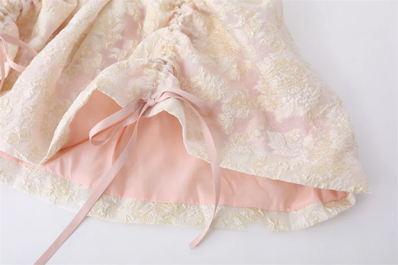 Retro Jacquard Ruffled Dress - Image 5