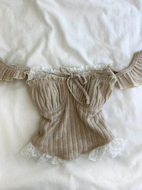 retro lace trim shirt - Image 4