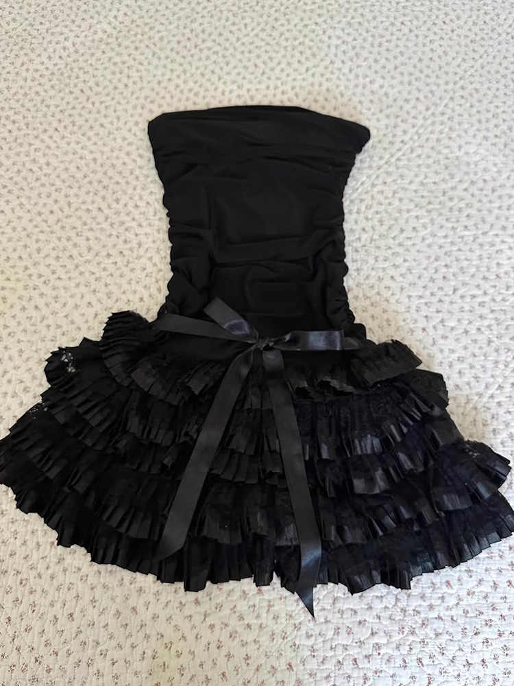 Retro Lace Tube Top Dress - Image 2