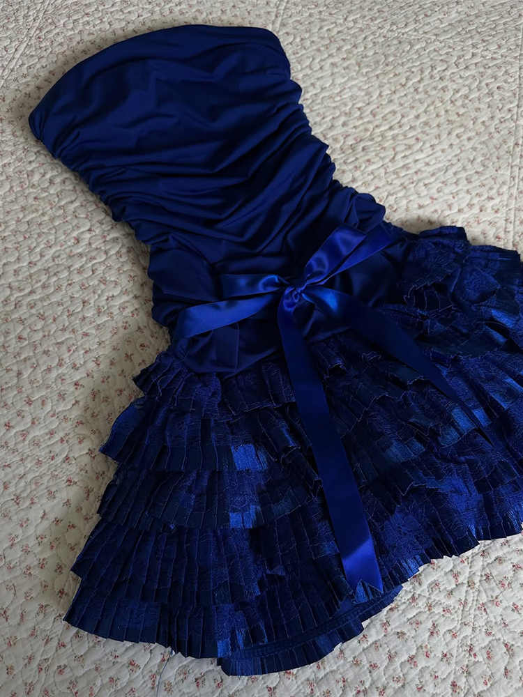 Retro Lace Tube Top Dress - Image 3