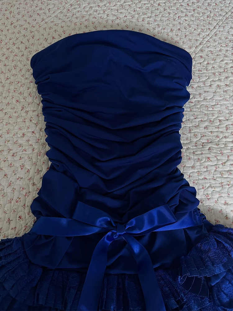 Retro Lace Tube Top Dress - Image 5