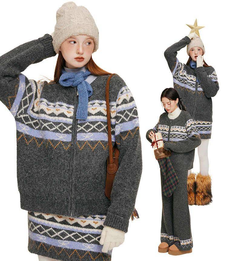 Retro Lazy Fair Isle Cardigan - Image 3
