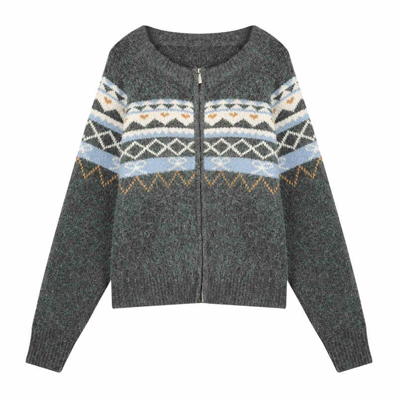 Retro Lazy Fair Isle Cardigan - Image 4