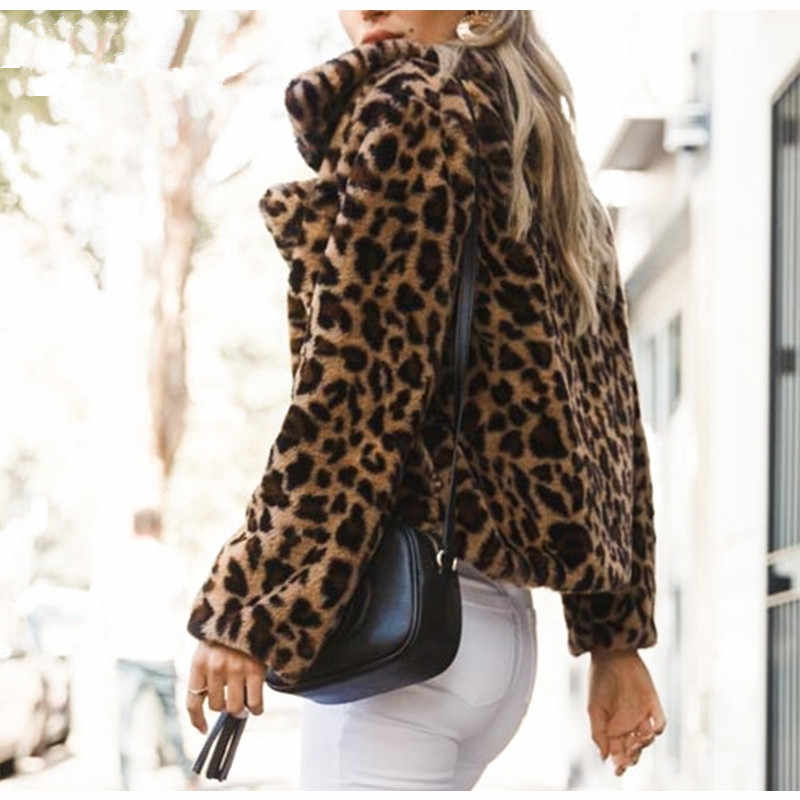 Retro Leopard Faux Fur Jacket - Image 3