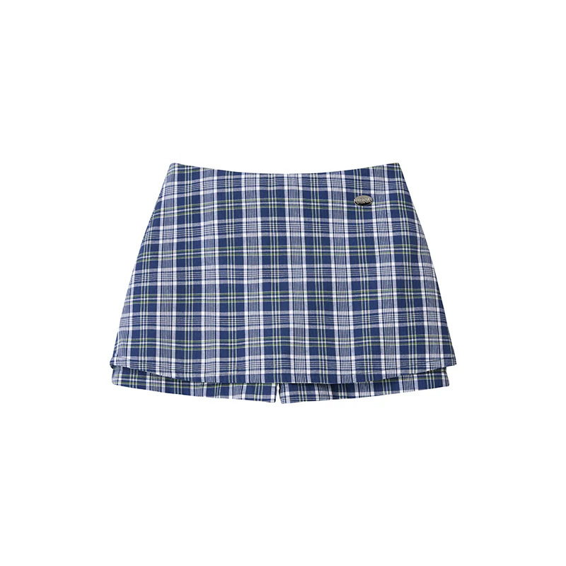 Retro Navy Plaid Dress - Image 4