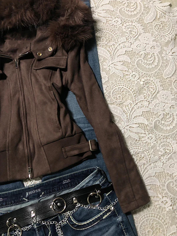 retro niche Maillard fur collar hooded short coat - Image 4