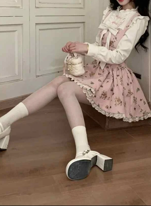 Retro Pink Floral Shirt Dress - Image 2