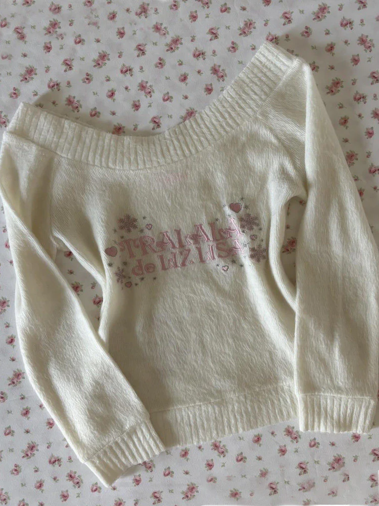 retro pink letters sweater - Image 2