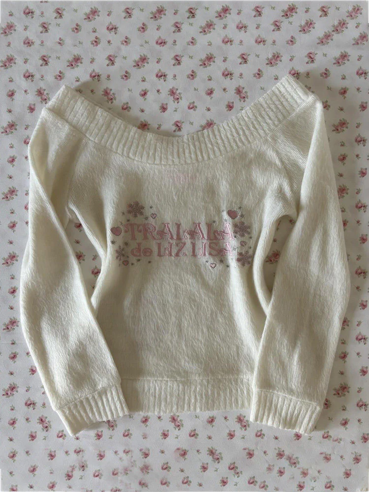 retro pink letters sweater - Image 3