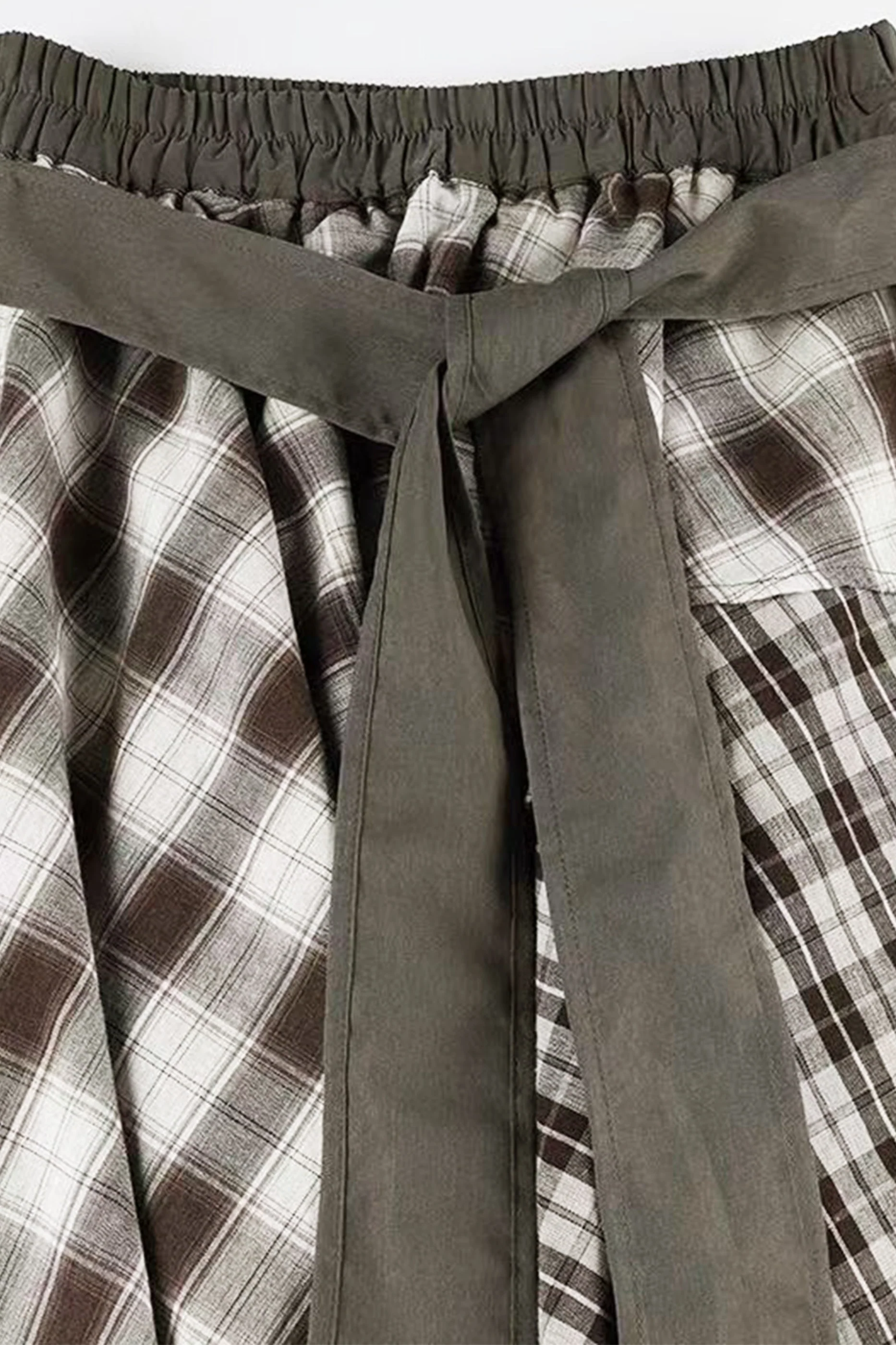 Retro Plaid Layered Skirt - Image 7