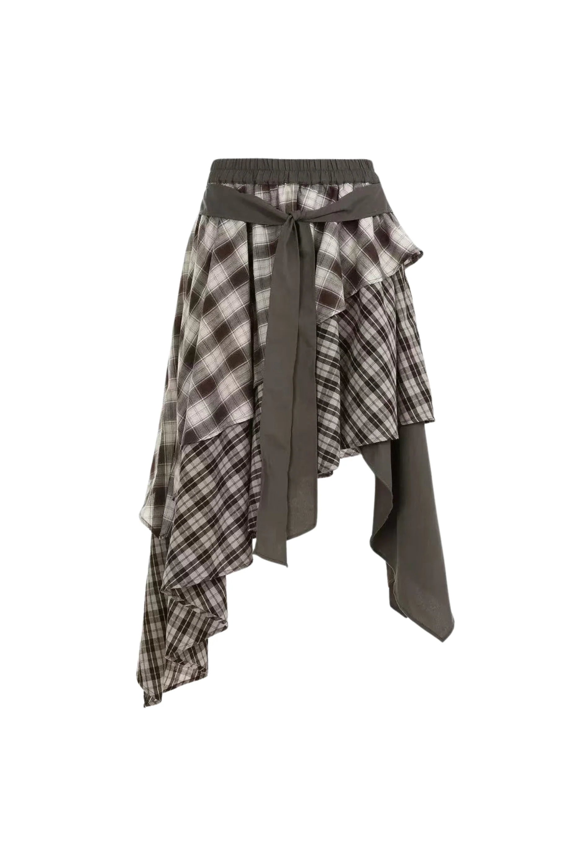 Retro Plaid Layered Skirt - Image 8