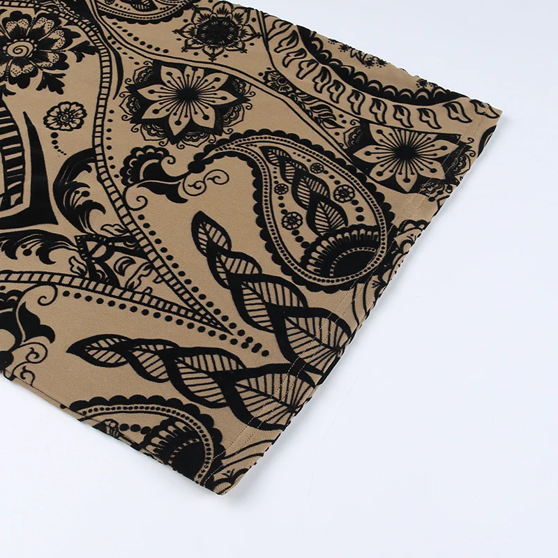 Retro Printed Hollow Dress - Image 6