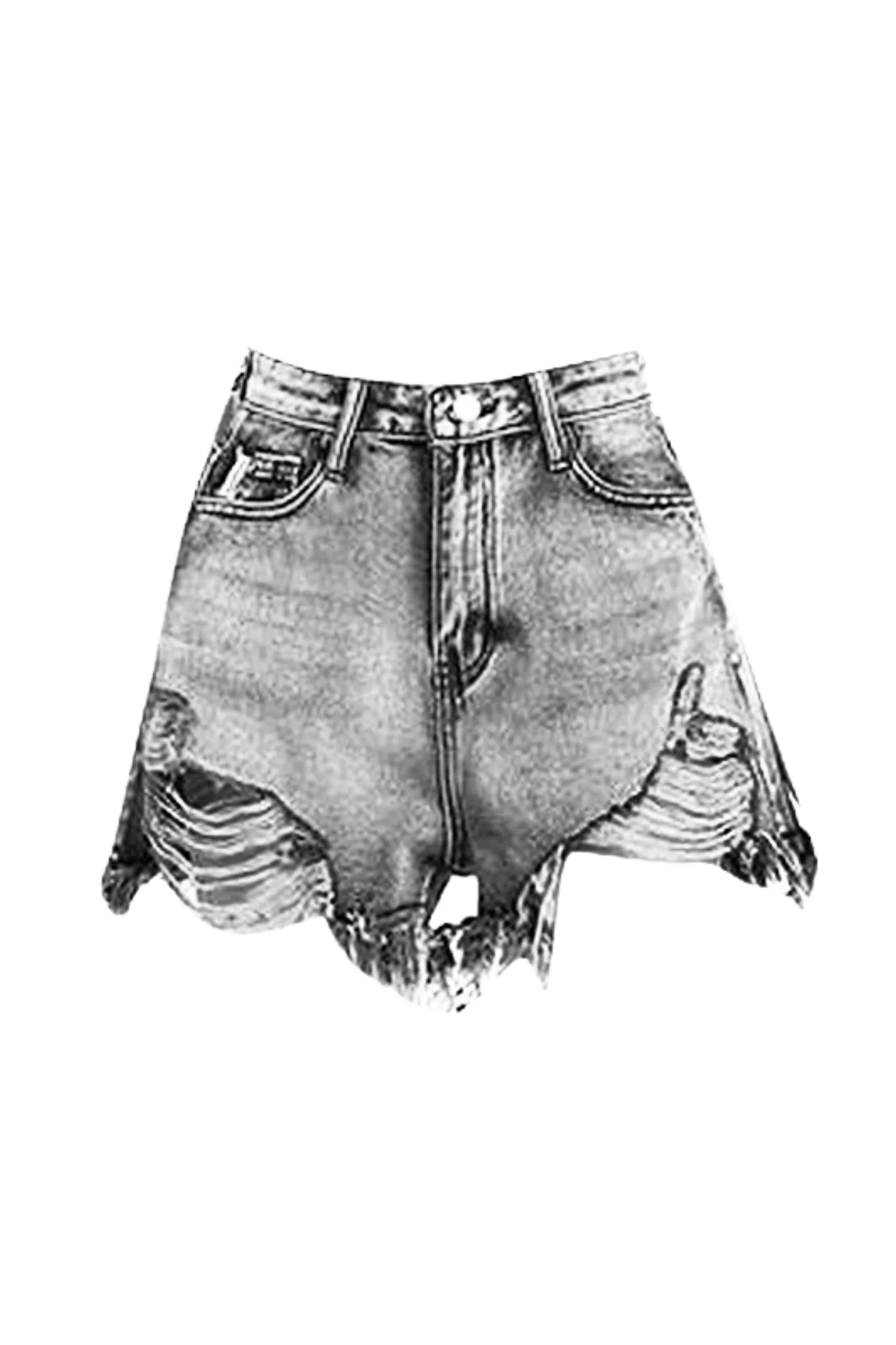 Mode Damaged Ripped Denim Pants - Image 9