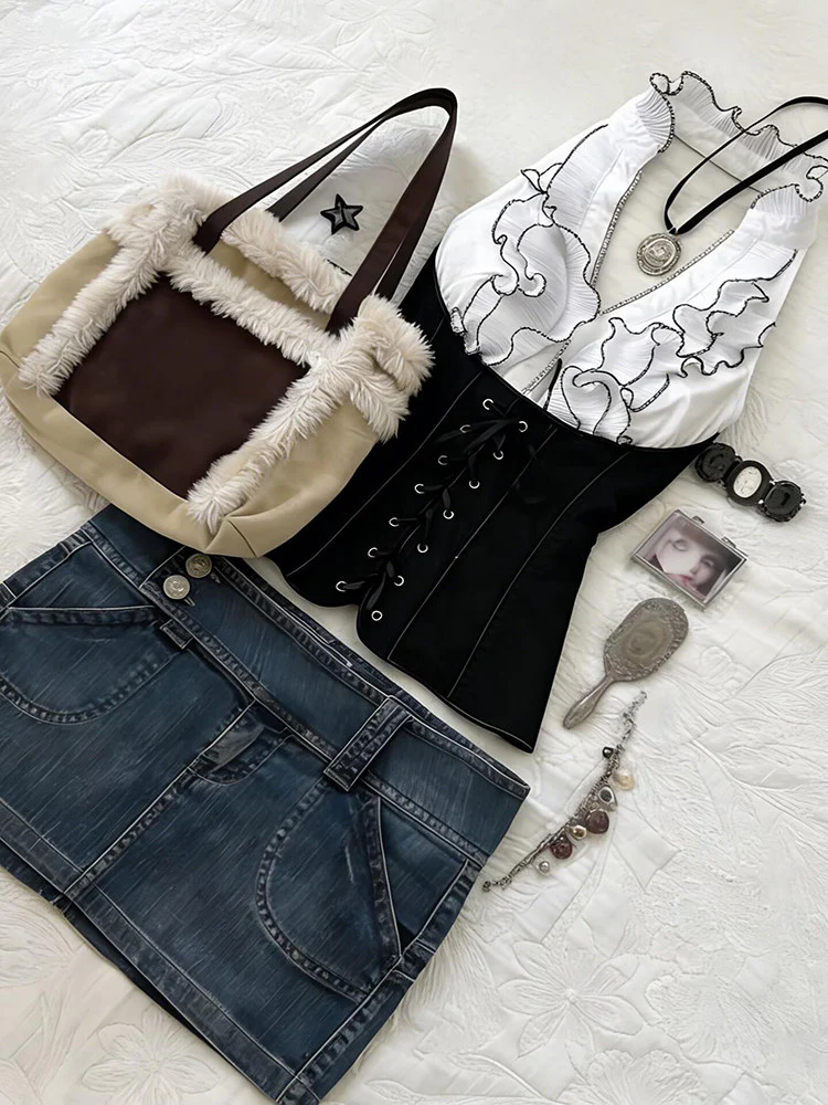 retro ruffled corset top - Image 5